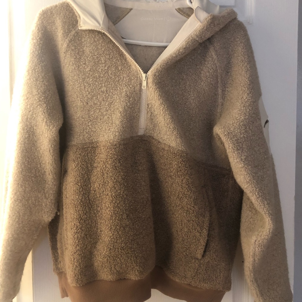 Beige Mega Fleece Outdoor Voices zip